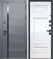 Люксор 2МДФ Куб Нео МДФ Сатин графит со вставкой Черный лакобель - Эмалит белый