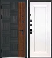 Люксор 2МДФ Квадрат Нео МДФ Антрацит софт/Грецкий орех - Эмалит белый